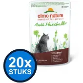 Almo Nature 20x Holistic - Kattenvoer Natvoer Maaltijdzakje - Anti-Haarbal - Rund - 70g