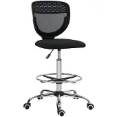 Vinsetto staande bureaustoel - Mesh (100% polyester) - 59x59x126cm - Zwart
