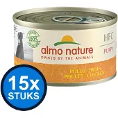 Almo Nature 15x HFC - Puppy Hondenvoer Natvoer Blik - Kip - 95g