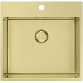 Pure.Sink Keukenwastafel 54x52 cm, goudkleurig, met Tapwing PCM5040T-60