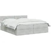 vidaXL Opbergbed met hoofdeinde 2 st Lichtgrijs