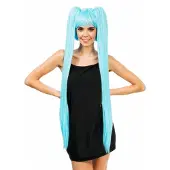 Chaks Lange cosplaypruik lichtblauw