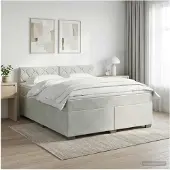 vidaXL Boxspringbed met matras Lichtgrijs 140 x 200 cm Fluweel