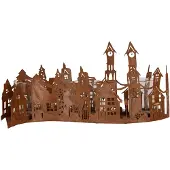 Clayre & Eef Waxinelichthouder Huis 27x8x12 cm Bruin Metaal