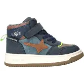Shoesme leren sneakers - donkerblauw/groen Jongens Suède Meerkleurig - maat 32