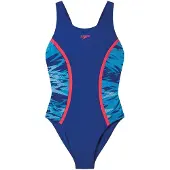 Speedo Hyperboom Splice Endurance Pro sportbadpak - donkerblauw/turquoise Dames Polyester - maat 152