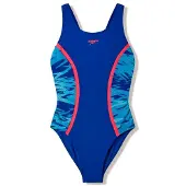 Speedo Hyperboom Splice Endurance Pro sportbadpak - donkerblauw/turquoise Dames Polyester - maat 176