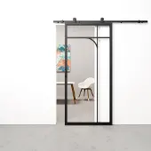 Barnwoodweb Schuifdeur staal en glas Classic Arc zwart