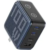 Bmx GaNsta 100 Watt USB-C Oplader Met Display Blauw