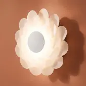LUCANDE Wandlamp Bloem, dimbaar, wit / opaal, Woon-/ Eetkamer, Kunststof, Modern, wandlamp