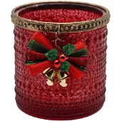 Clayre & Eef Waxinelichthouder Rood Glas