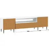 vidaXL LED tv-meubel ZWOLLE 153 x 35 x 43 cm Wit Bewerkt hout