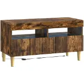vidaXL LED tv-meubel ARNHEM 81 x 35 x 43 cm Gerookt eiken Bewerkt hout