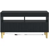 vidaXL LED-TV-kast, zwart, van houtvezel