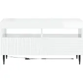 vidaXL LED-TV-kast HAARLEM, 81 x 35 x 43 cm, hoogglans wit
