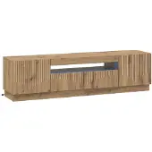 vidaXL LED tv-meubel Artisanaal eiken Bewerkt hout