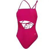 Speedo Dameszwempak met uitsnijdingen en een strik aan de rug (Paars)
