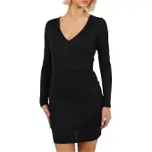 Brave Soul Mini-jurk met lange mouwen voor dames (Zwart)