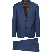 Suitable Sharkskin Kostuum Wol Royal Blauw | Donkerblauw | Maat 52