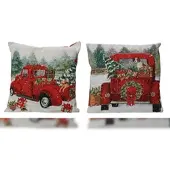 Décoris Kussen polyester square jacquard 2ass 1 stuk