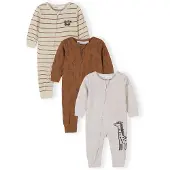 MINOTI Rompertje/body beige / bruin / lichtgrijs / zwart