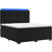 vidaXL Boxspringbed met matras, zwart, 140 x 190 cm, fluweel