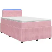 vidaXL Boxspringbed met matras en hoofdeinde, roze, 120 x 190 cm, fluweel