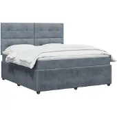 vidaXL Boxspringbed met matras Donkergrijs 140 x 190 cm Fluweel