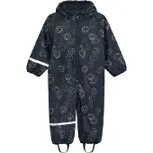 CeLaVi Regenpak m. Fleece - PU - Navy m. Print - - 80 - Regenpakken