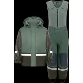 Didriksons Regenkleding m. Fleece - PU - Boardman - Dark Mos - - 110 - Regenkleding