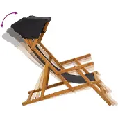 vidaXL Ligstoel 2 pcs 3 Positie massief eucalyptushout Zwart