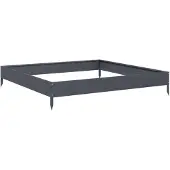 vidaXL Verhoogde plantenbak, antraciet, 100x100x18,5 cm, staal