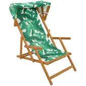 vidaXL Ligstoel 3 Positie massief eucalyptushout Bladpatroon