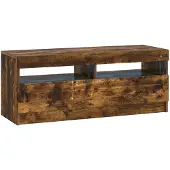vidaXL LED tv-meubel UTRECHT 3 st Gerookt eiken Bewerkt hout