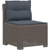vidaXL 3-Zits Tu bank met Kussens Rattan Look 3-zits PP Lichtgrijs