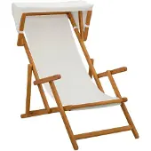 vidaXL Ligstoel 2 pcs 3 Positie massief eucalyptushout Crèmekleurig