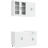vidaXL Keukenelement LUCCA, 4 stuks, hoogglanzend wit, houtvezel