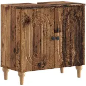 vidaXL Wastafel kabinet voor de badkamer ALKMAAR Oud hout