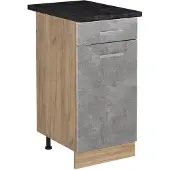 Vicco Keukenonderkast R-Line, Beton/Goudkleurig Eiken, 40 cm antraciet werkblad