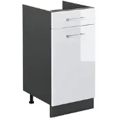 Vicco Keukenonderkast R-Line, Wit Hoogglans/Antraciet, 40 cm zonder werkblad