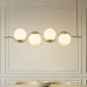 LUCANDE Hanglampe , Isandro, dimbare, Goud / Messing, Eetkamer, Glas, Designer