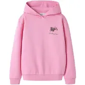 Name it KIDS regular fit hoodie met backprint - roze Trui Meisjes Sweat Capuchon - maat 116