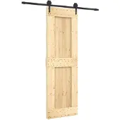 vidaXL Schuifdeur Naturel en Zwart 70 x 210 cm Massief Pine Hout