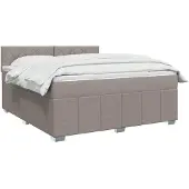 vidaXL Boxspringbed met matras, taupe, 180 x 200 cm, gestoffeerd