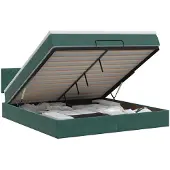vidaXL Ottoman bed met matras Donkergroen 140 x 200 cm Fluweel