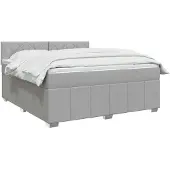 vidaXL Boxspringbed met matras Lichtgrijs 140 x 190 cm Stof