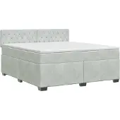 vidaXL Boxspringbed met matras Lichtgrijs 140 x 190 cm Fluweel