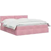 vidaXL Opbergbed met hoofdeinde Roze 180 x 200 cm Fluweel