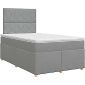 vidaXL Boxspringbed met matras Lichtgrijs 120 x 200 cm Stof