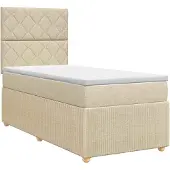 vidaXL Boxspringbed met matras met hoofdeinde Blauw 100 x 200 cm Stof